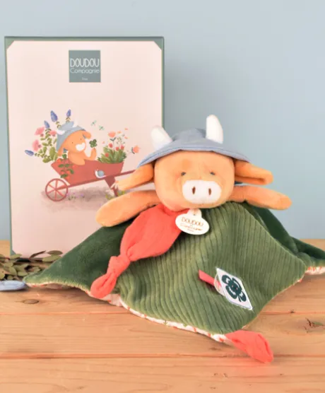 Doudou vache - Doudou plat Aneth - 27 cm