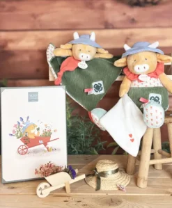 Doudou vache - Doudou plat Aneth - 27 cm