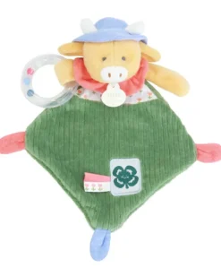 Doudou vache avec hochet billes - Aneth -21 cm
