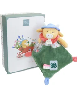 Doudou vache avec hochet billes - Aneth -21 cm