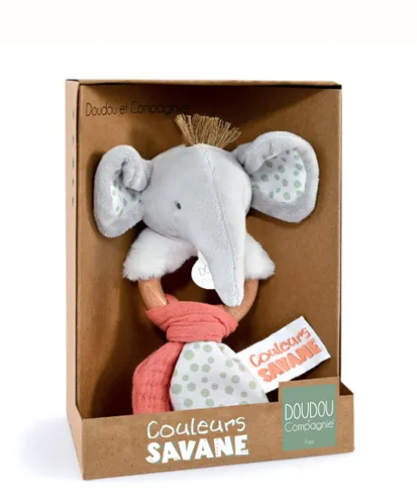 Hochet bébé éléphant - 15 cm