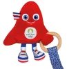 Hochet mascotte jeux olympiques 2024 avec anneau en bois - 17 cm