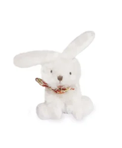 Lapin blanc avec chouchou -12 cm - Modèle aléatoire