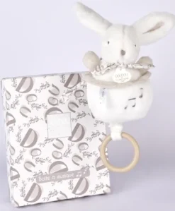 Lapin DOUDOU® - boite à musique lapin - 20 cm - Blanc