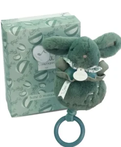 Lapin DOUDOU® - boite à musique lapin - 20 cm - Vert