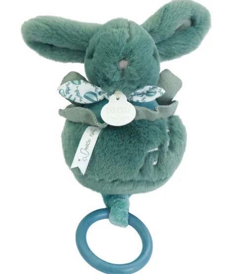Lapin DOUDOU® - boite à musique lapin - 20 cm - Vert