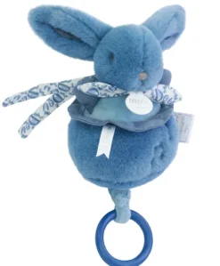 Lapin DOUDOU® - boite à musique lapin - 20 cm - Bleu