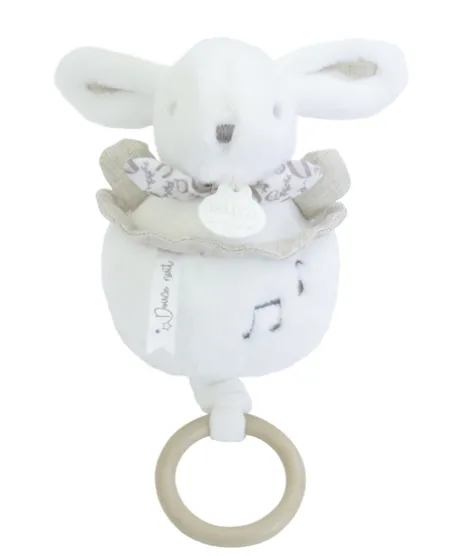 Lapin DOUDOU® - boite à musique lapin - 20 cm - Blanc