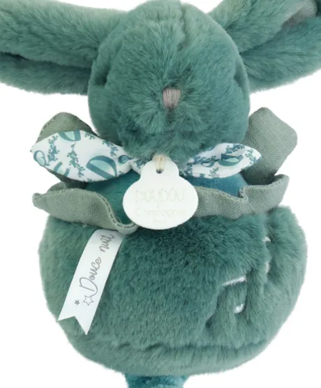Lapin DOUDOU® - boite à musique lapin - 20 cm - Vert