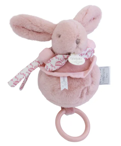 Lapin DOUDOU® - boite à musique lapin - 20 cm - Rose