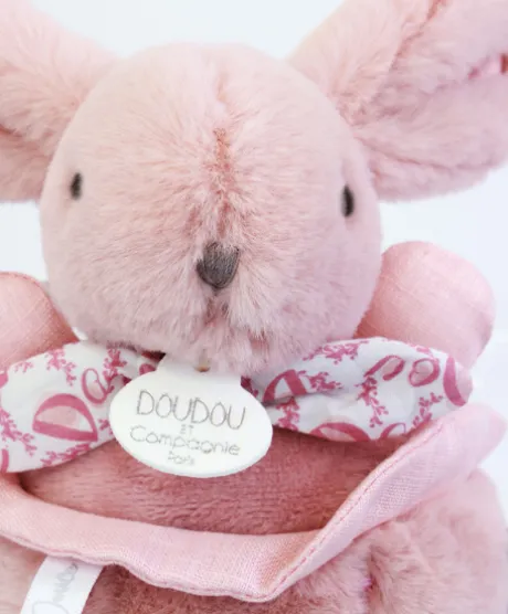Lapin DOUDOU® - boite à musique lapin - 20 cm - Rose