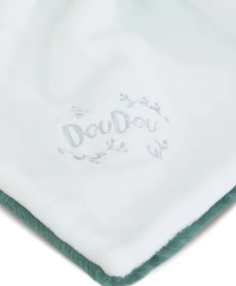 Lapin DOUDOU® - Doudou Lapin mouchoir- 10 cm - Vert