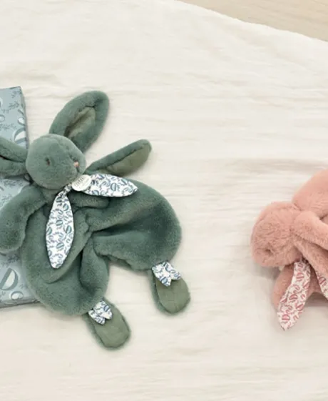 Lapin DOUDOU® - Doudou lapin Vert - 29 cm
