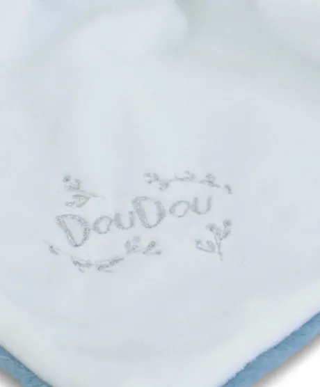 Lapin DOUDOU® - Doudou mouchoir Lapin- 10 cm - Bleu