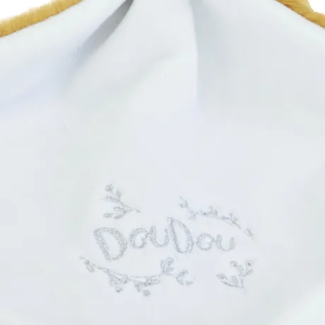 Lapin DOUDOU® - Doudou mouchoir Lapin- 10 cm - Jaune moutarde