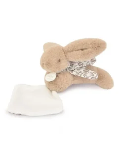 Lapin DOUDOU® - Peluche lapin Beige avec doudou assorti - 16 cm