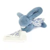 Lapin DOUDOU® - Peluche lapin Bleu avec doudou assorti - 16 cm