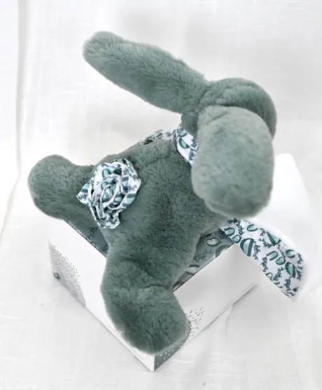 Lapin DOUDOU® - Peluche lapin Vert avec doudou assorti - 16 cm