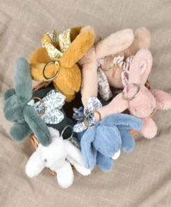 Lapin DOUDOU® - Porte-clés - Jaune moutarde