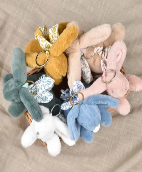 Lapin DOUDOU® - Porte-clés - Jaune moutarde