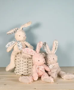 Lapin peluche gris en coton Bio 25 cm