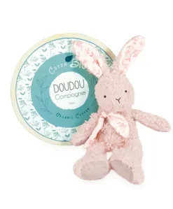 Lapin peluche rose en coton Bio 25 cm