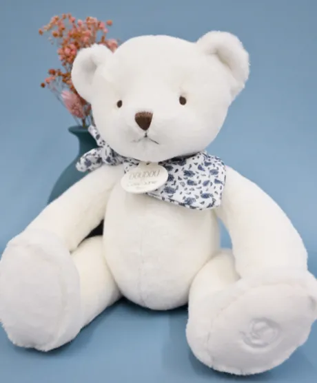 L'Ours Doudou® - Ours en peluche blanc - 25 cm