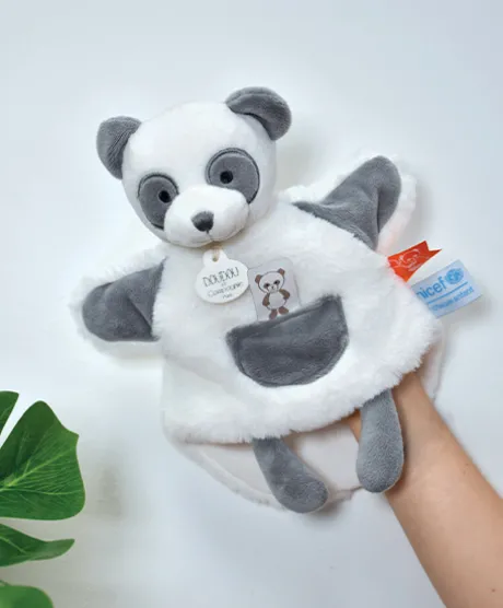 Marionnette à main peluche Panda - 25cm - Unicef - 0-6 mois