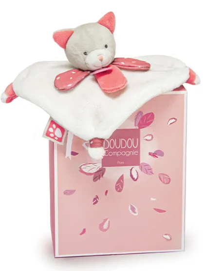 Mini doudou Chat corail - 20 cm