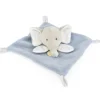 Mini Doudou elephant plat gris et bleu - 19 cm