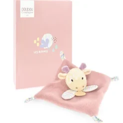 Mini Doudou girafe rose - 19 cm