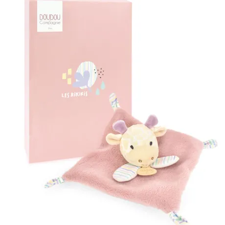 Mini Doudou girafe rose - 19 cm