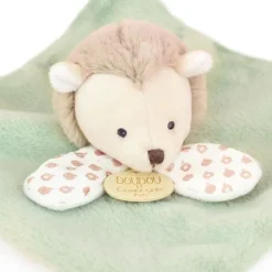 Mini Doudou hérisson plat vert - 19 cm