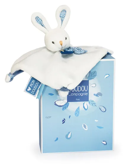 Mini doudou lapin bleu - 20 cm