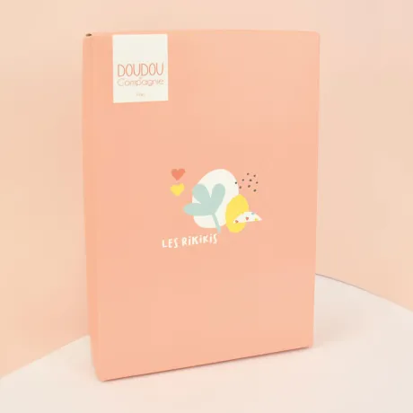 Mini Doudou mouton plat orange - 19 cm