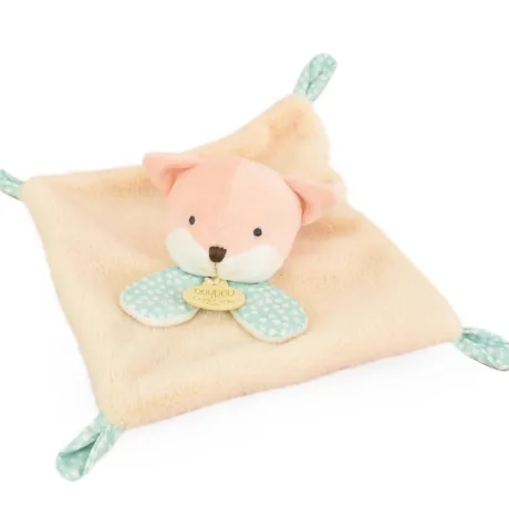 Mini Doudou renard plat orange - 19 cm