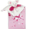 Mini doudou Souris rose - 20 cm