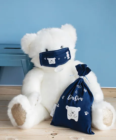 Ours Collection blanc poudré - 60 cm