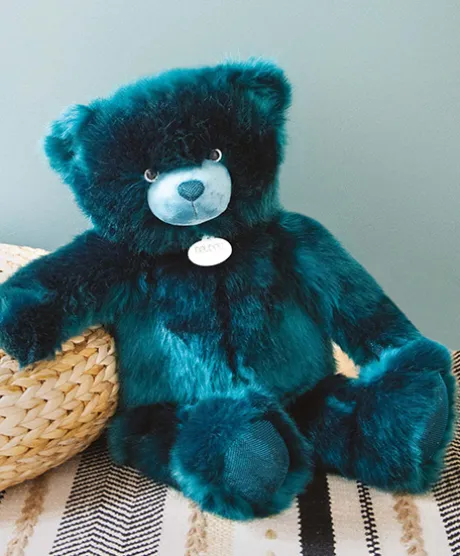 Ours en peluche bleu paon - Collection - 40 cm
