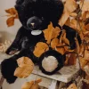 Ours en peluche noir smocky - Collection - 37 cm