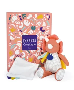 Peluche de dinosaure orange avec doudou - Lou - 25 cm
