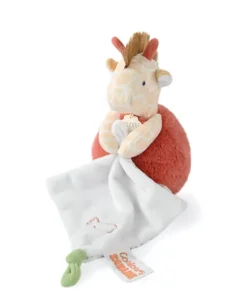 Peluche girafe avec doudou mouchoir - 15 cm