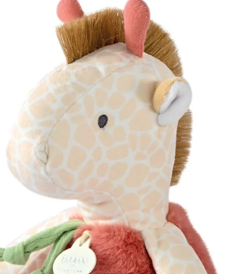Peluche girafe beige et orange - 30 cm