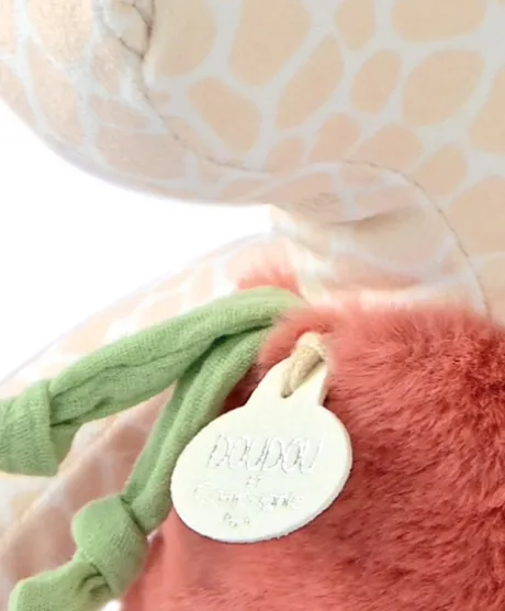 Peluche girafe beige et orange - 30 cm