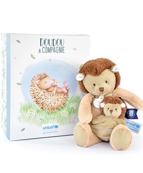 Peluche Hérisson avec bébé - 25 cm - Unicef