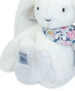Peluche lapin blanc 25 cm - Lapin Fleurette