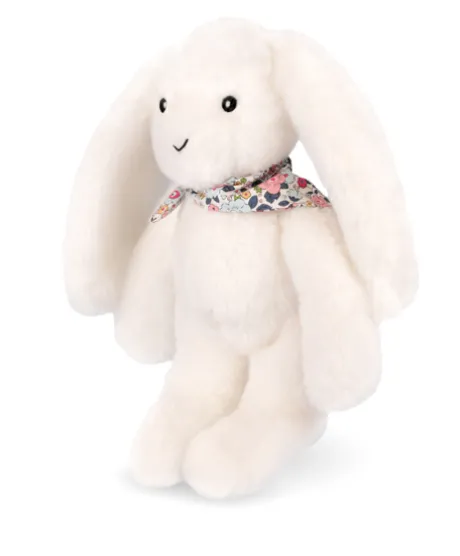 Peluche lapin blanc 25 cm - Lapin Fleurette