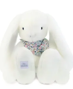 Peluche lapin Blanc XXL - Lapin Fleurette 50 cm