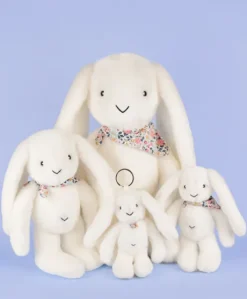 Peluche lapin Blanc XXL - Lapin Fleurette 50 cm