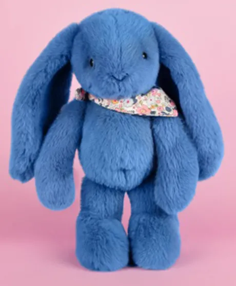Peluche lapin Bleu 35 cm - Lapin Fleurette